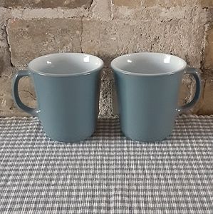 2 Vintage Corning Slate Blue Mugs